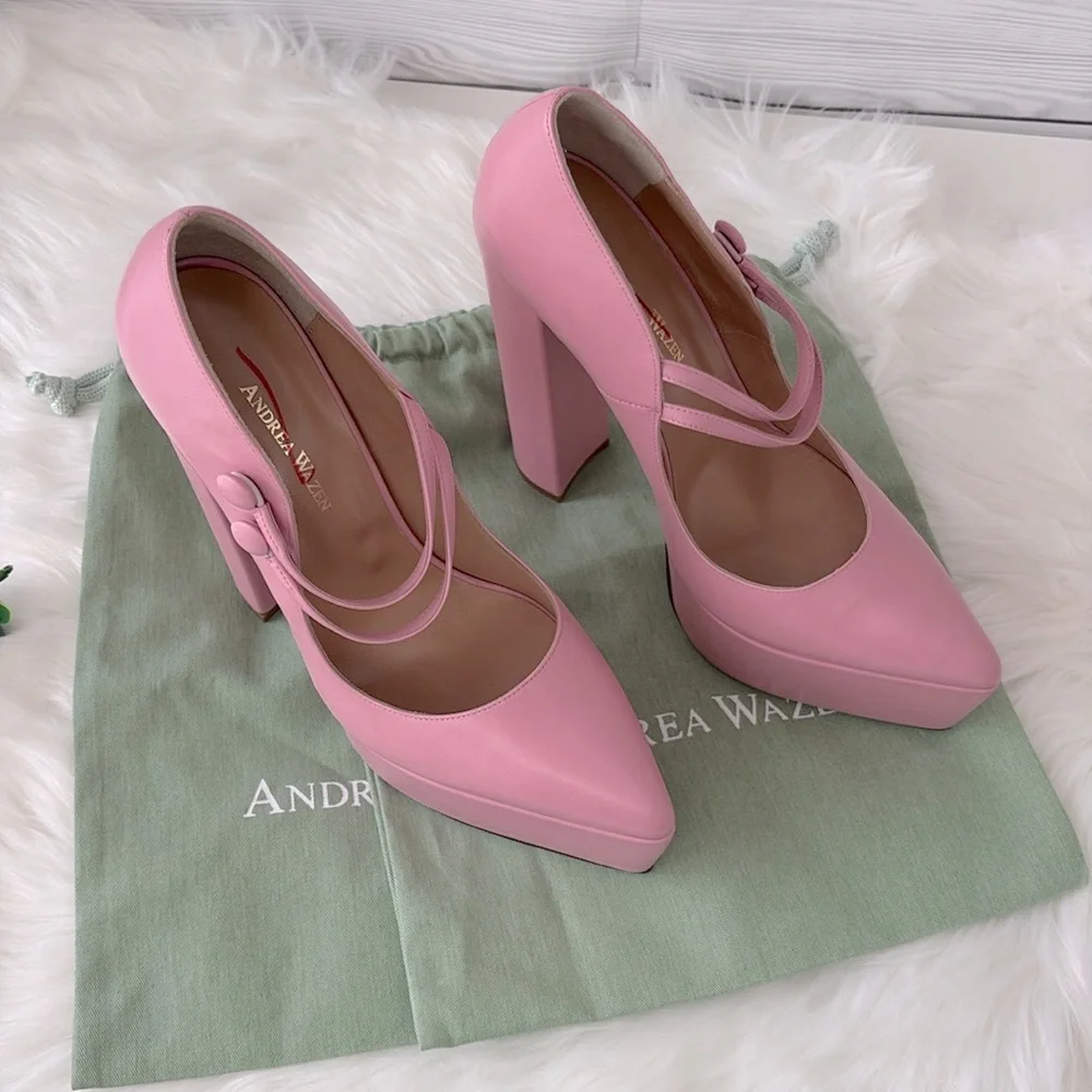 Andrea Wazen “Double Jeu” Platform Mary‎ Jane Pumps